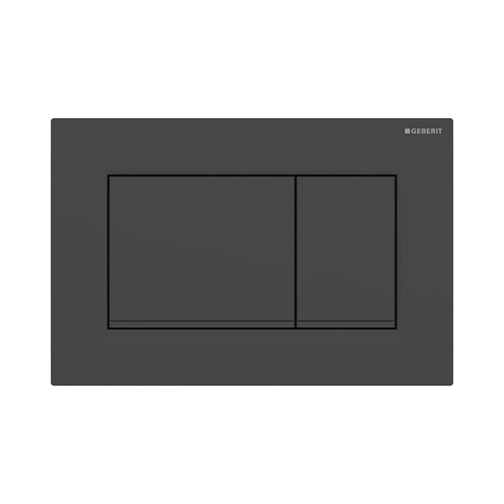 Cutout image of Geberit Sigma20 Square Matt Black / Black Dual Flush Plate
